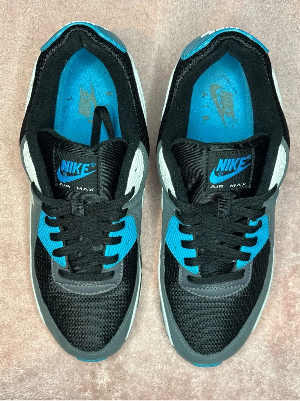 Nike Air Max 90 Men’s Size 11 Sneakers Black Grey Blue CT0693-001